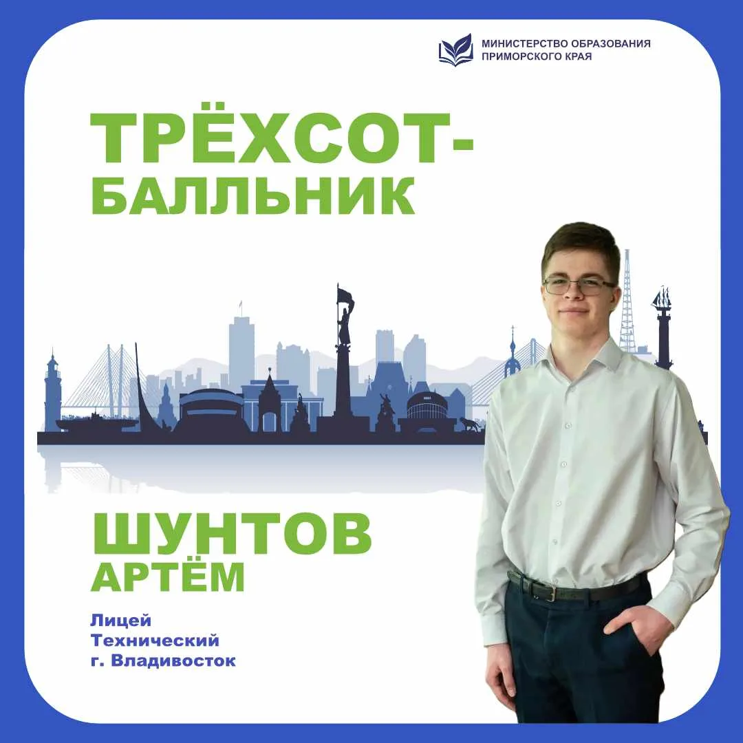 🏆 Первый 300-балльник по ЕГЭ в Приморье!

Стали известны результаты экзамена по профильной математи