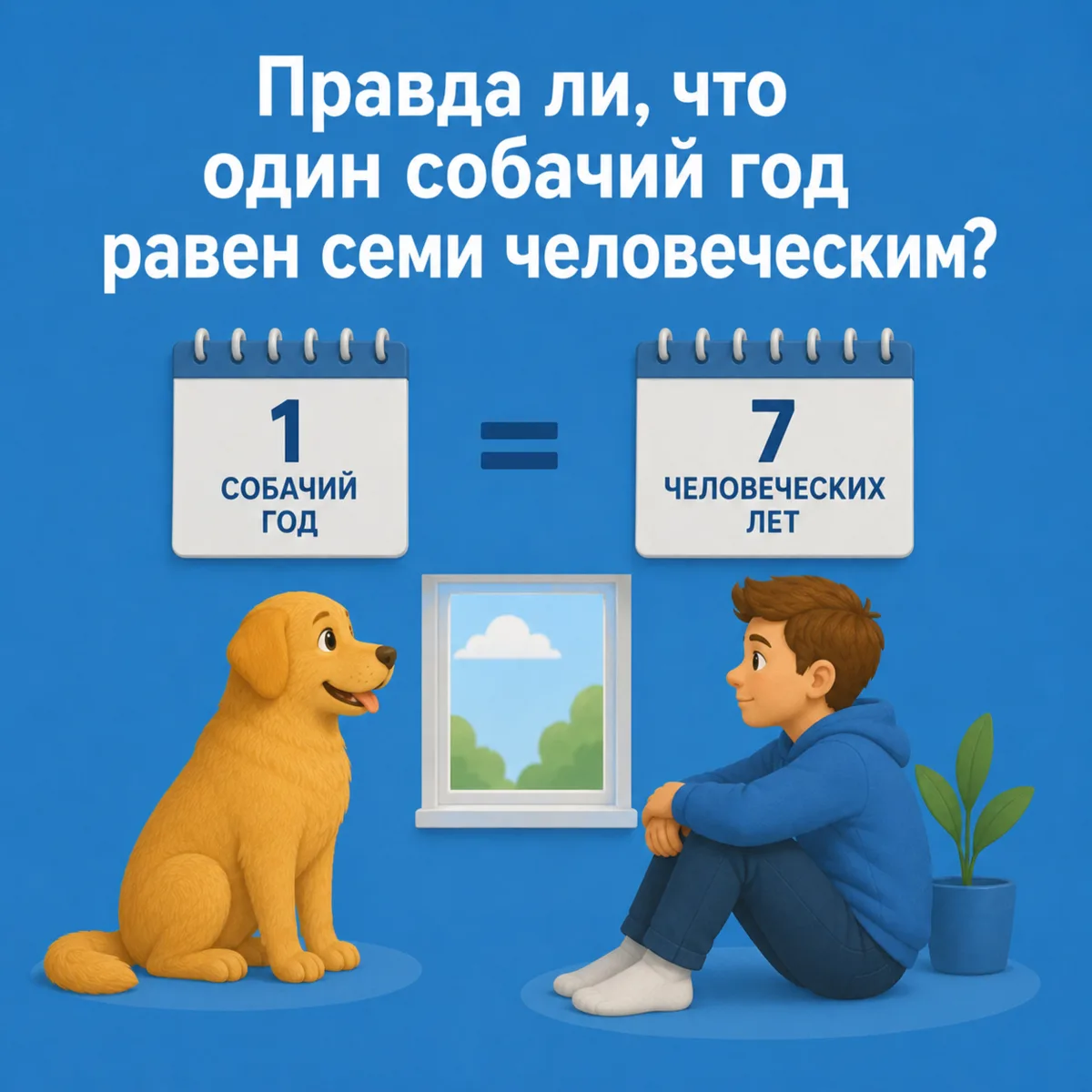 🐶 Правда ли, что один собачий год равен семи человеческим?
Наверняка вы слышали правило: один год 