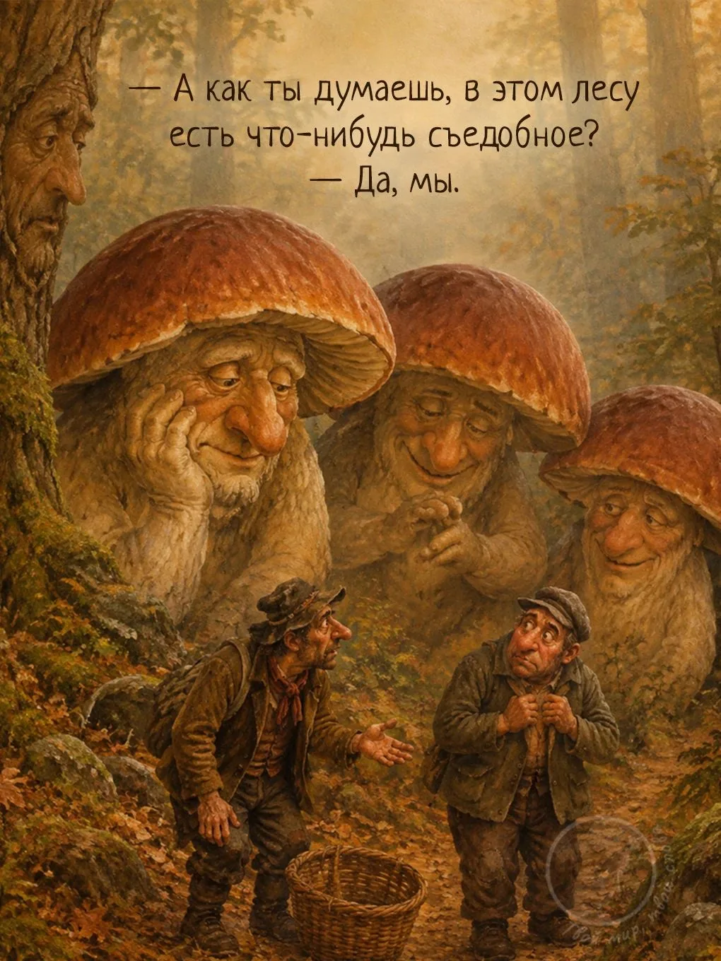 Осенний лес-удивительное место: заходишь за грибами,а выходишь с историями,если выходишь😉