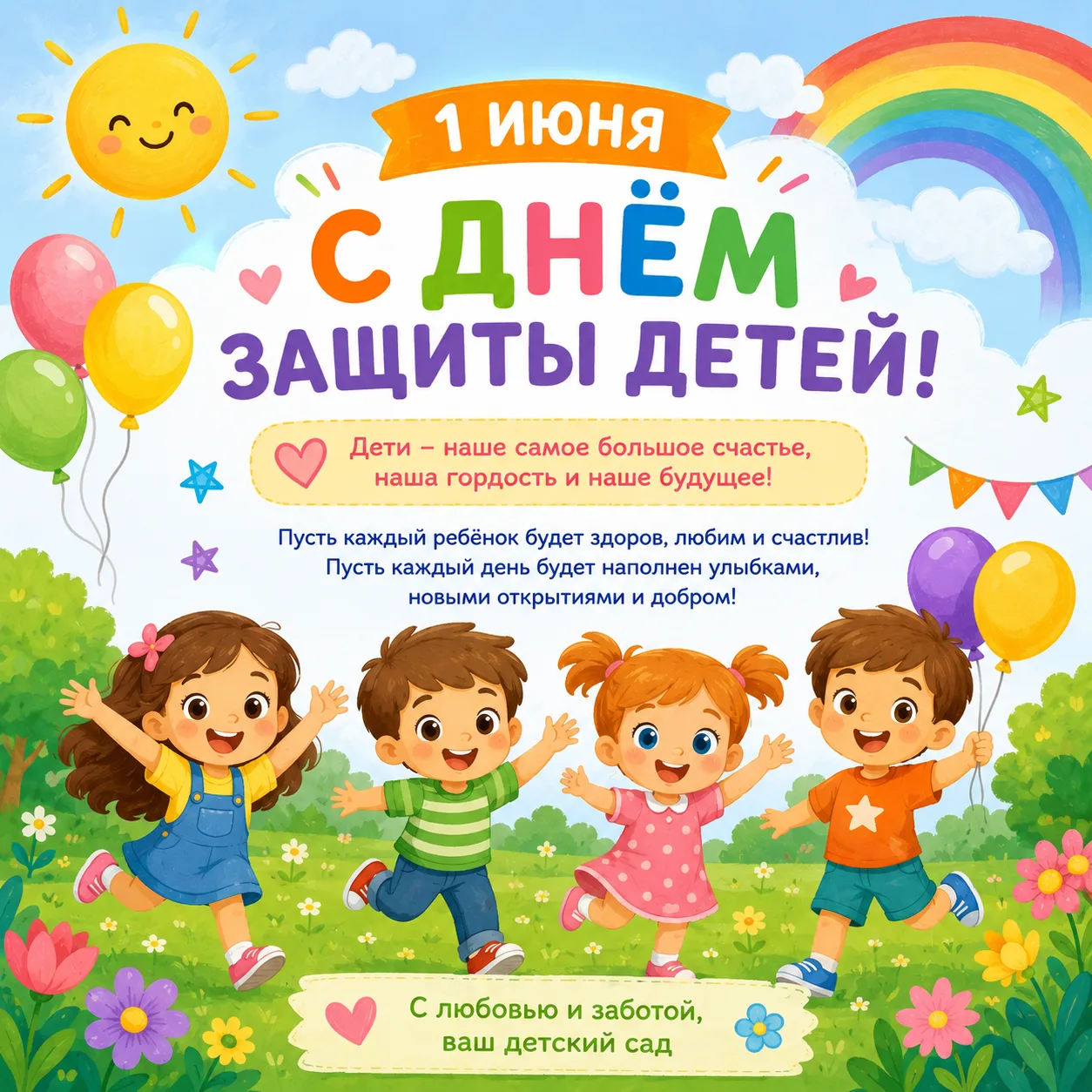 ✨С Днём защиты детей!✨
Пусть каждый ребёнок растёт в любви, заботе и радости, а детство будет наполн