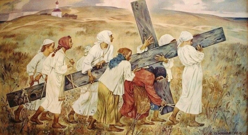 ☦️  Решил как-то человек, что слишком тяжела его жизнь. Обратился он к Богу: − Господи,...