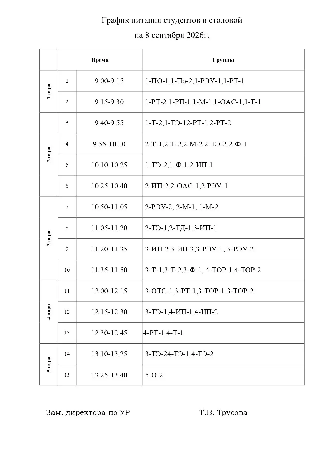 Расписание 08.09.2026
