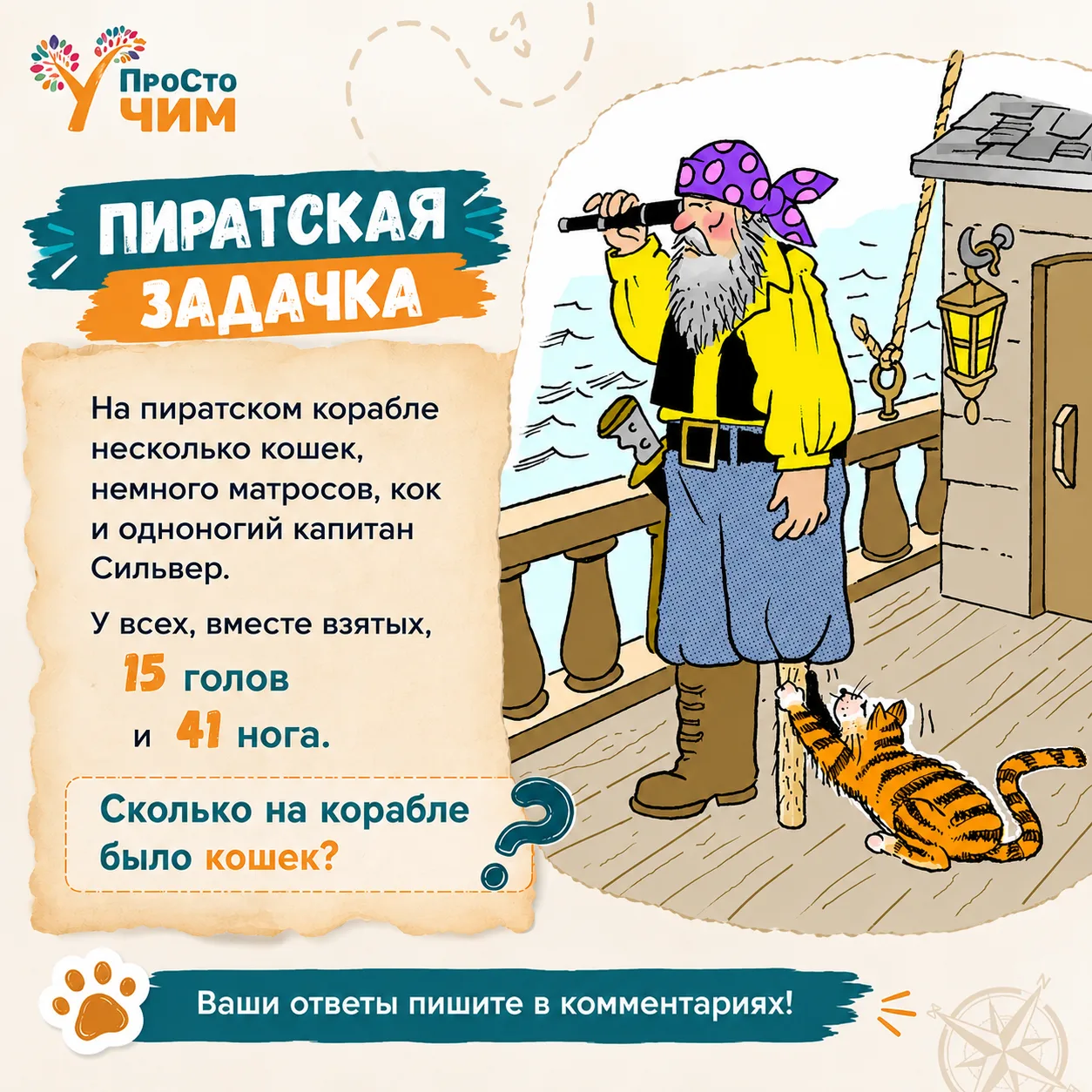 ⚓️🐈 Внимание! На пиратском корабле произошла загадочная история!