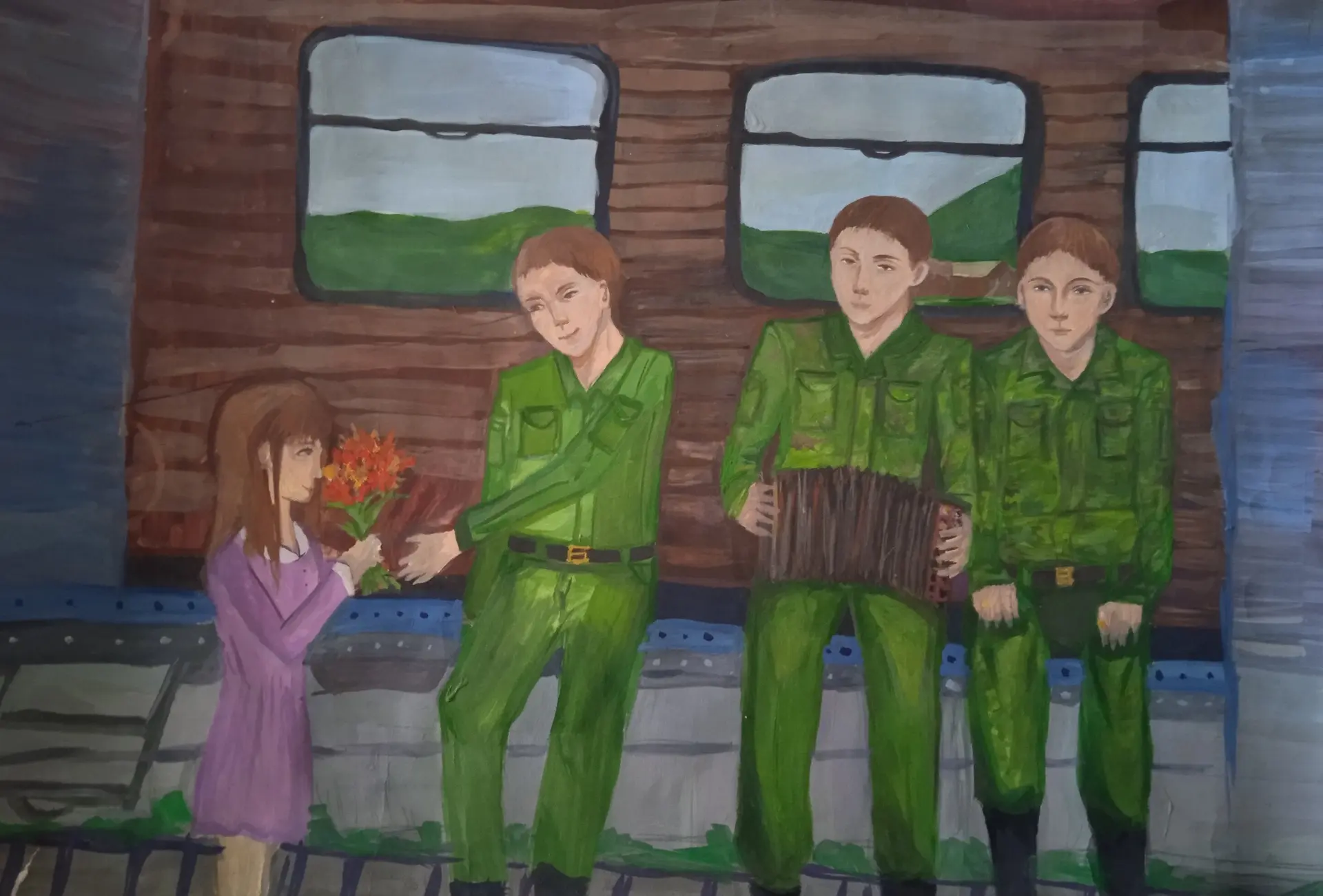 Выпускники отделения «Живопись» детской художественной школы города Белгорода на итогов...