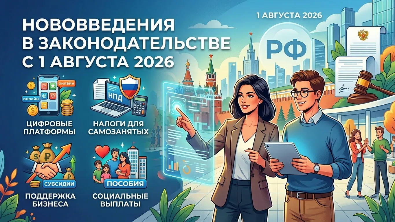 С 1 августа 2026 года в России вступает в силу ряд важных изменений. Вот основные нововведения, кото