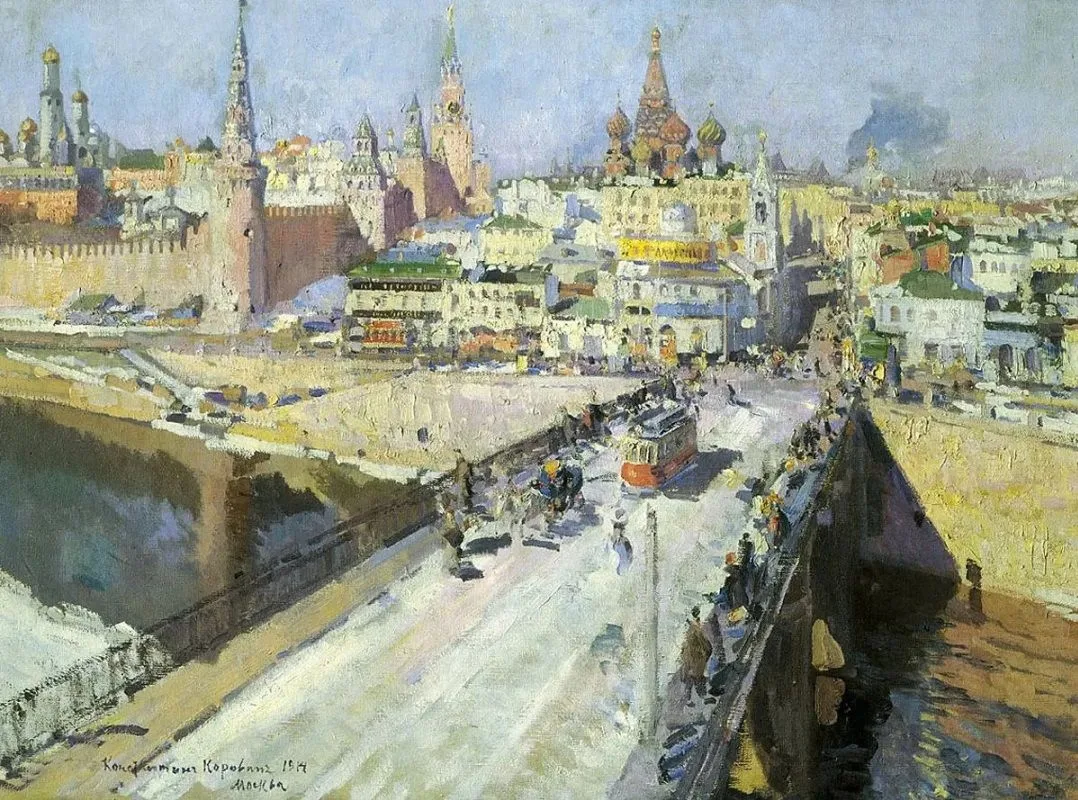👆 Константин Коровин. Москворецкий мост. 1914. Холст, масло. 104 х 134. Государственны...