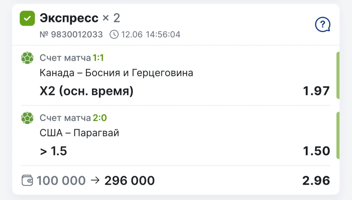🎆 Забираем победу!

✅ Фиксируем заход по экспрессу с 2.96 КФ. 

Оба матча сыграли уверенно. Босния 