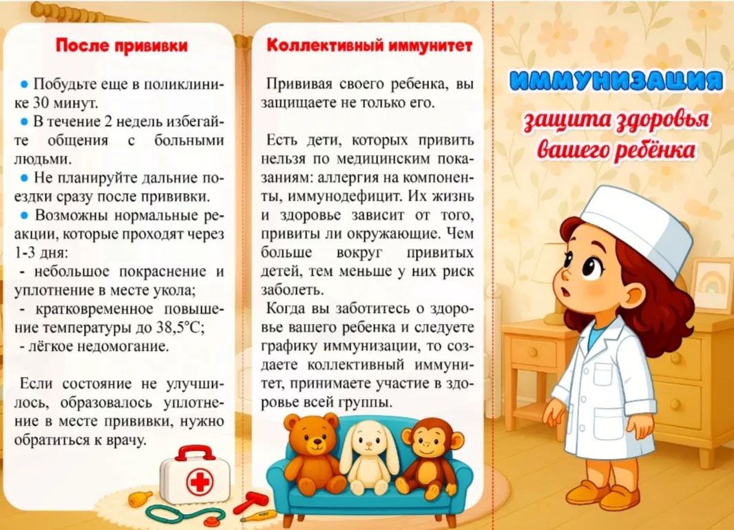 Иммунизация детей — это надёжный способ защитить здоровье малыша с первых месяцев жизни.

💉Вакцины 