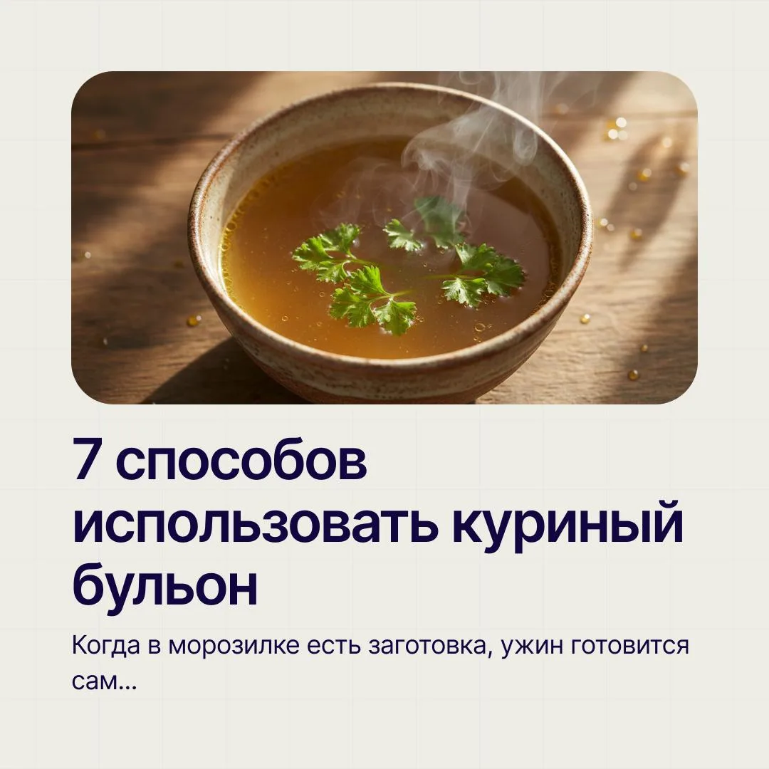 🍲 7 способов использовать куриный бульон и экономить 3 часа в неделю

Многие считают, что куриный б