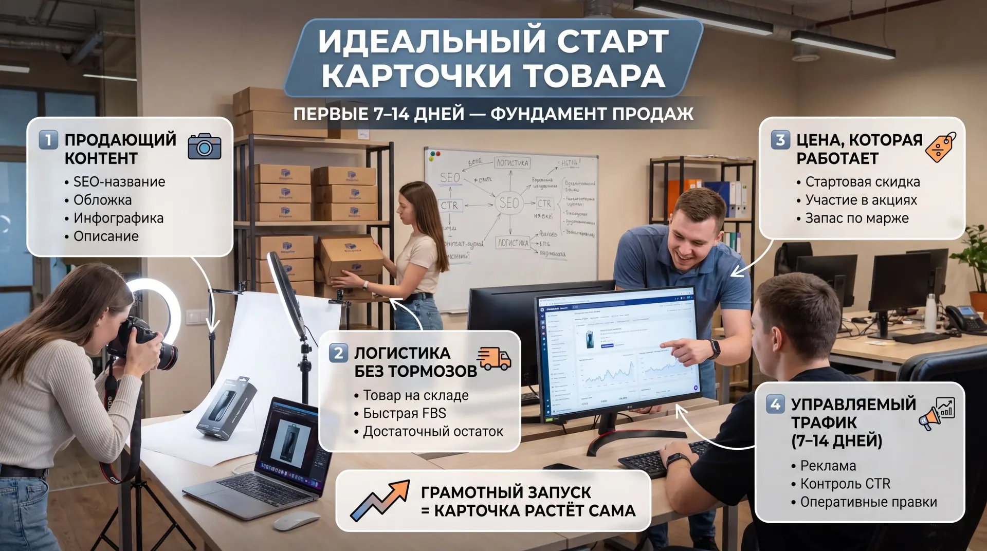 Идеальный старт карточки товара

📌 Сохраняйте, если готовите запуск на Wildberries или Ozon

На мар