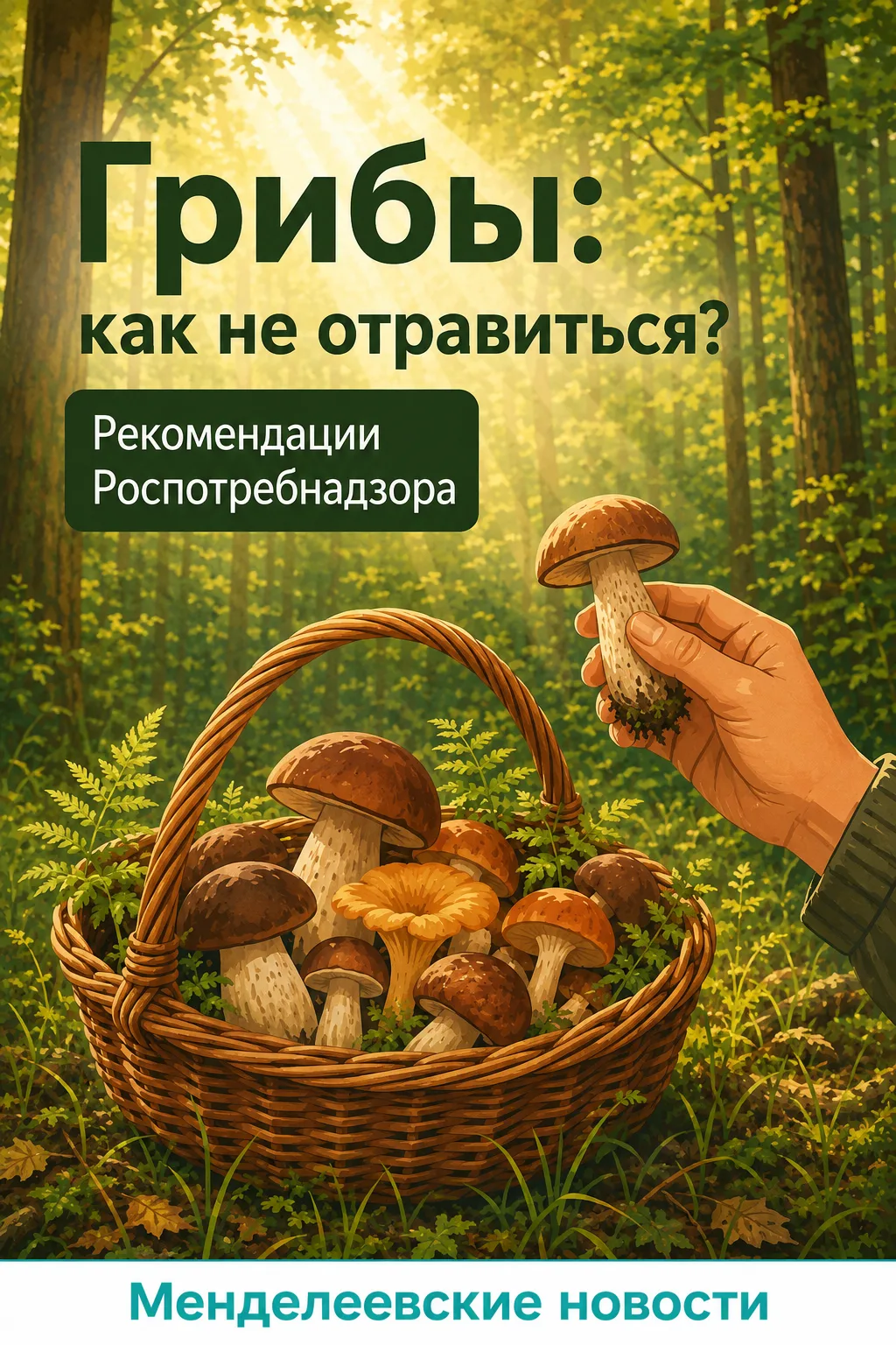 🍄 Роспотребнадзор напоминает о правилах безопасного сбора и приготовления грибов.