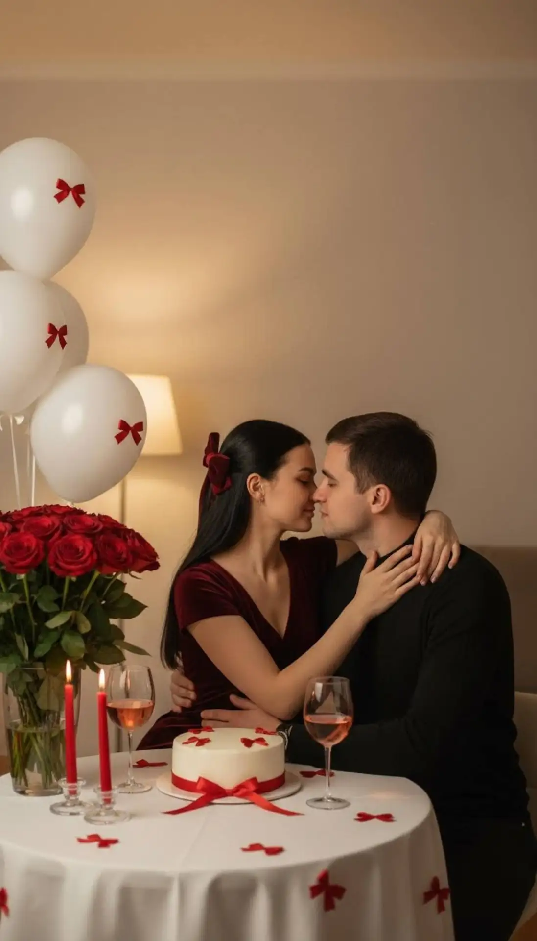 🖼 Низкая глубина резкости, фокус на паре и торте, мягкий фон