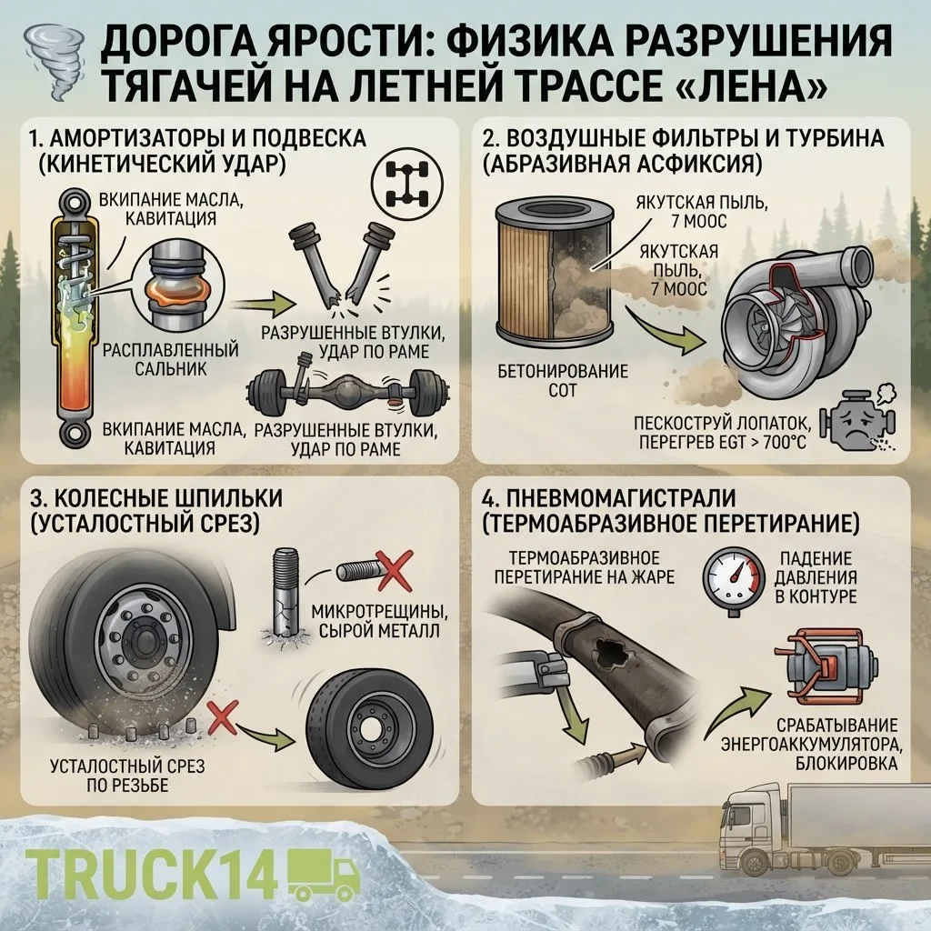🌪 Дорога ярости: физика разрушения тягачей на летней трассе «Лена»
Грейдер не прощает экономии на м