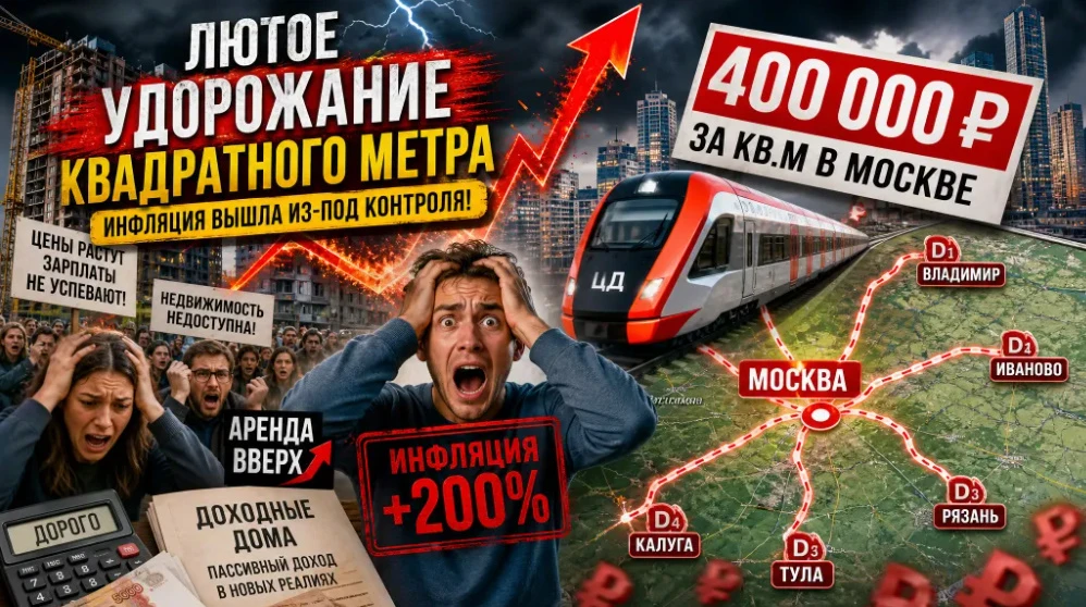 ❗️⚡️ЛЮТОЕ УДОРОЖАНИЕ КВАДРАТНОГО МЕТРА (400 ТЫСЯЧ РУБЛЕЙ В МОСКВЕ) / АРЕНДА, ДОХОДНЫЕ Д...