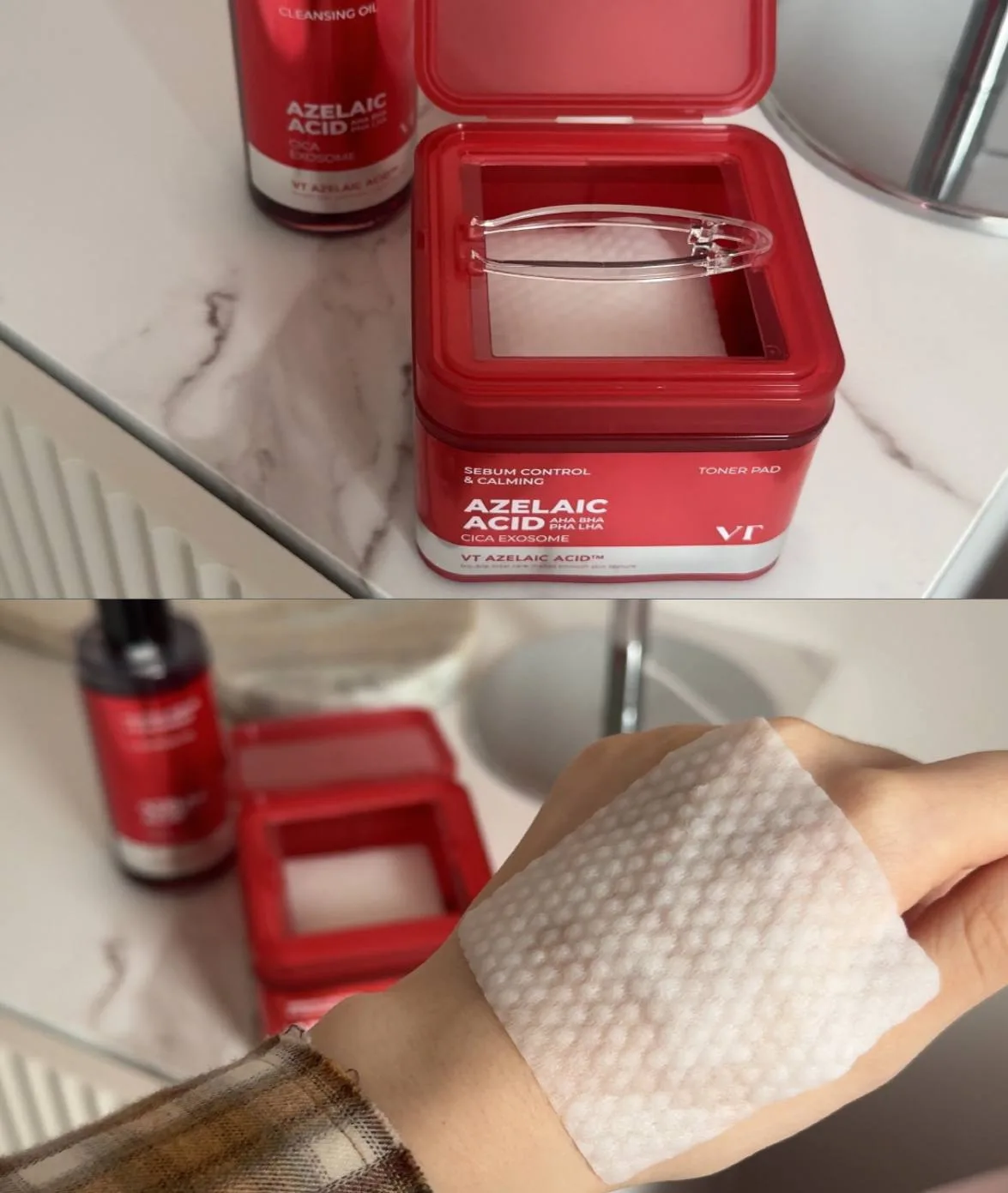 Az Care Toner Pad от VT Cosmetics - приятные базовые пэды с азелаиновой кислотой, компл...