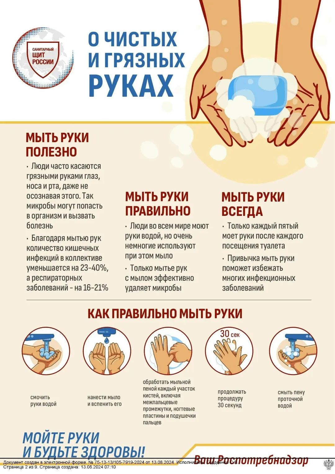 Безопасность начинается с чистых рук.
Управление Роспотребнадзора по Пермскому краю напоминает: мыть