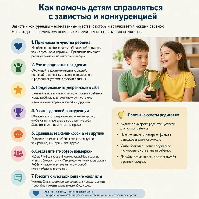 Как помочь ребенку справиться с завистью и конкуренцией?