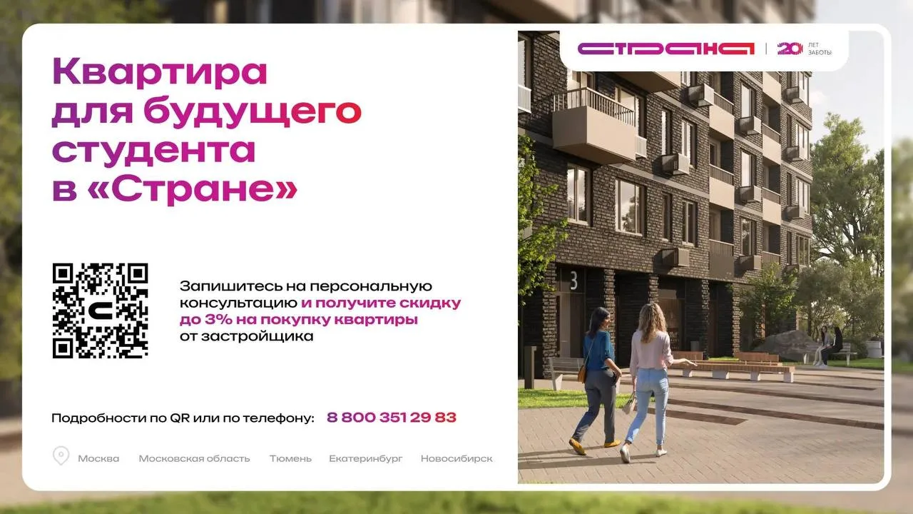 Квартира для будущего студента в «Стране Девелопмент» – забота о безопасности и лёгкий старт во взро