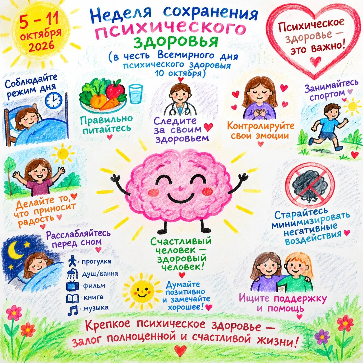 🧠💚 С 5 – 11 октября 2026 года проходит неделя сохранения психического здоровья 🧘‍♂️�...