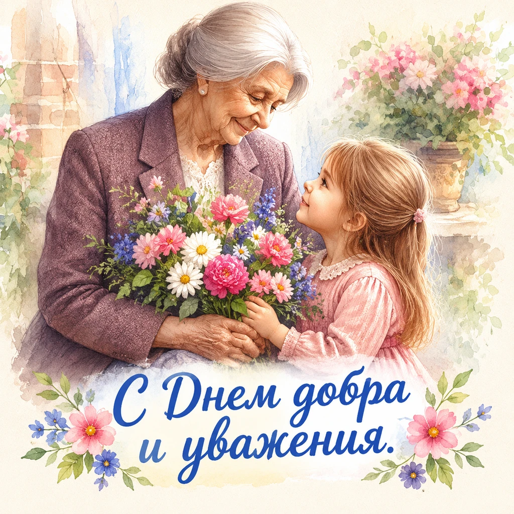 🎉 Сегодня, в День добра и уважения, поздравляем всех представителей старшего поколения...