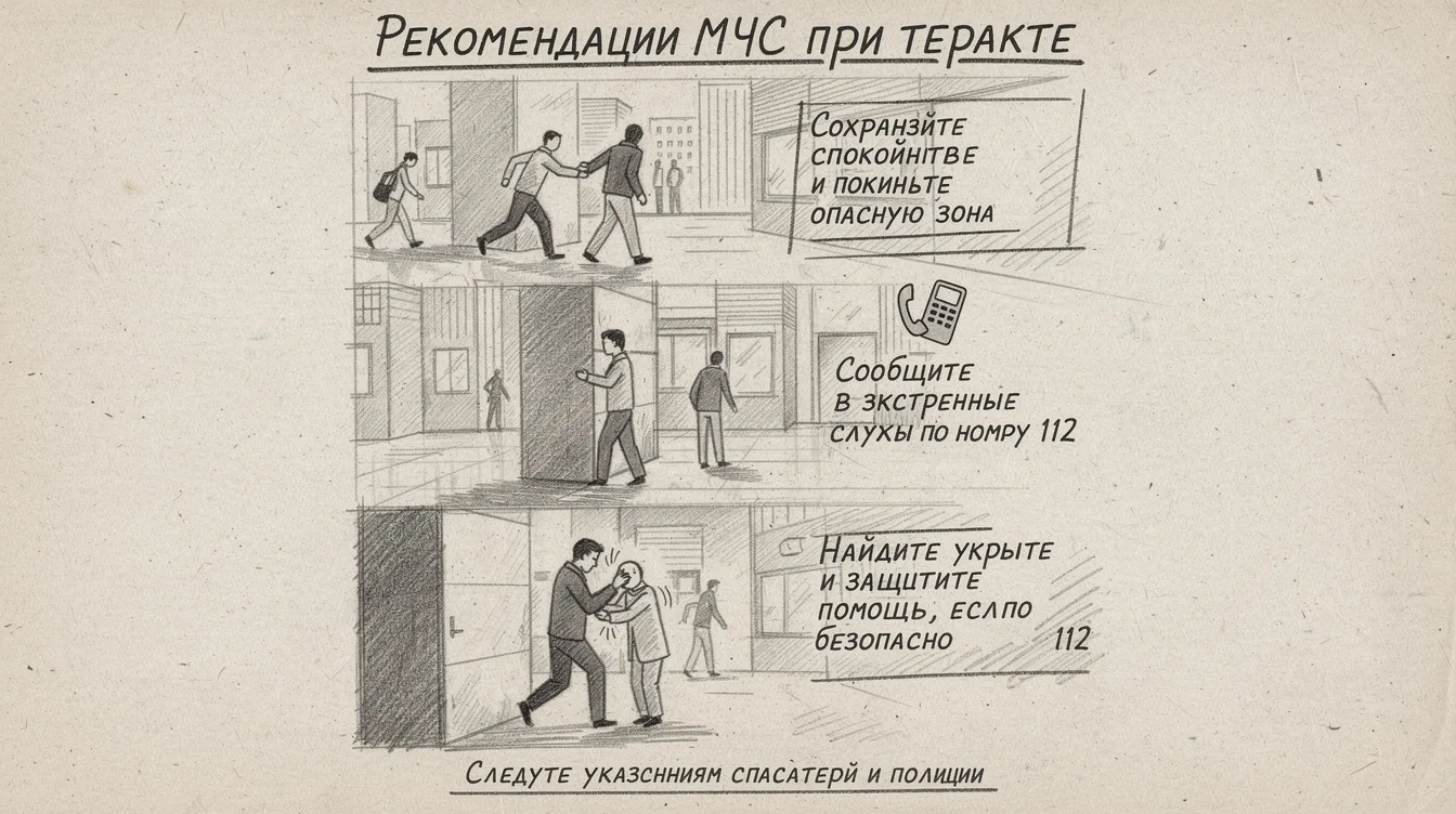Действия при теракте делятся на несколько этапов. Важнейшее правило — сохранять спокойс...