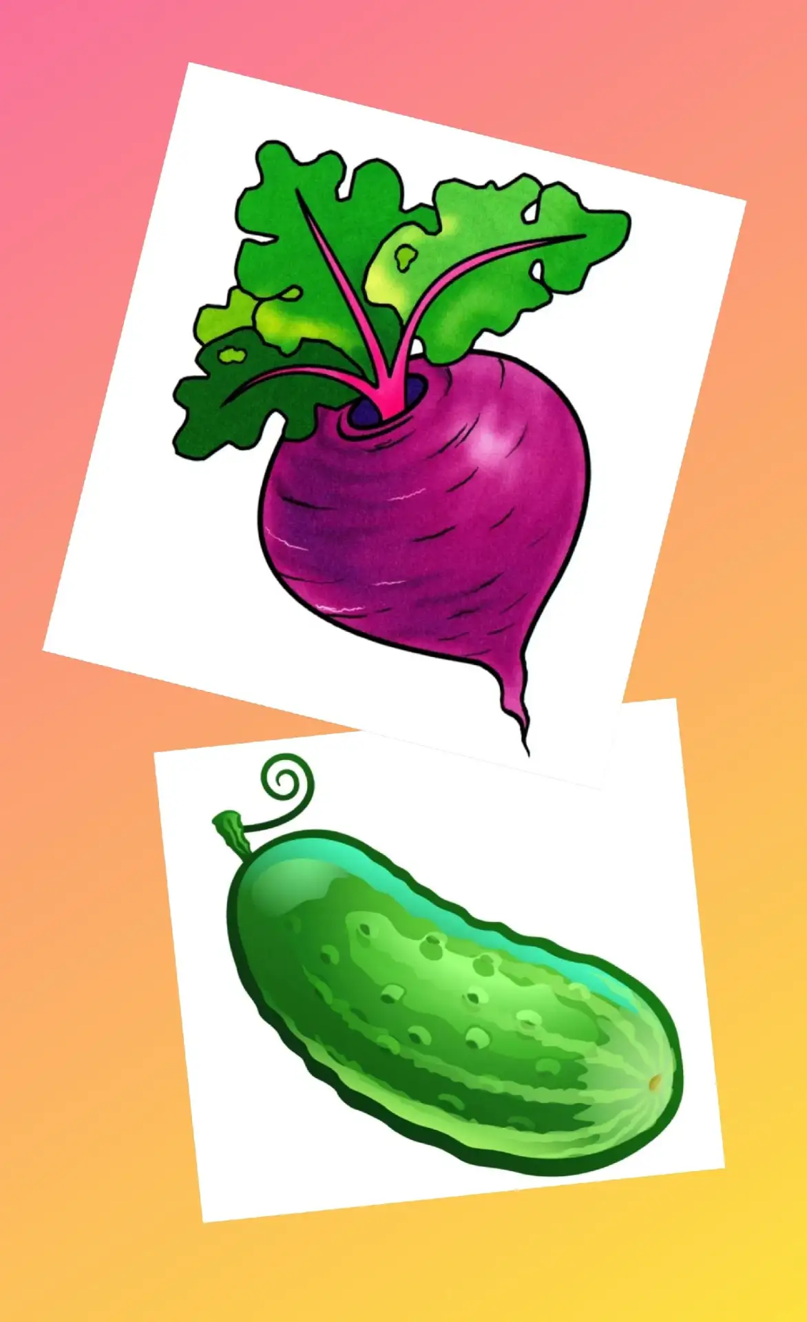 🥒🍠 Лепка: «Огурец и свёкла»
