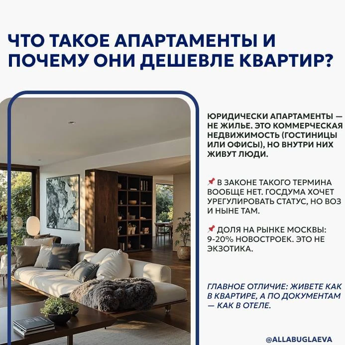 Что такое апартаменты и почему они дешевле квартир?
