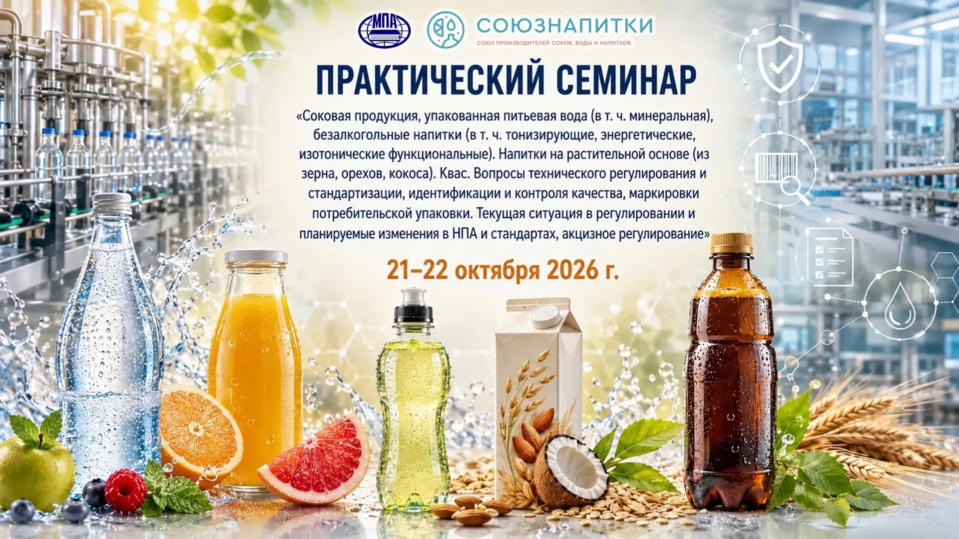 🥤 21–22 октября 2026 года Международная промышленная академия совместно с Союзом произ...