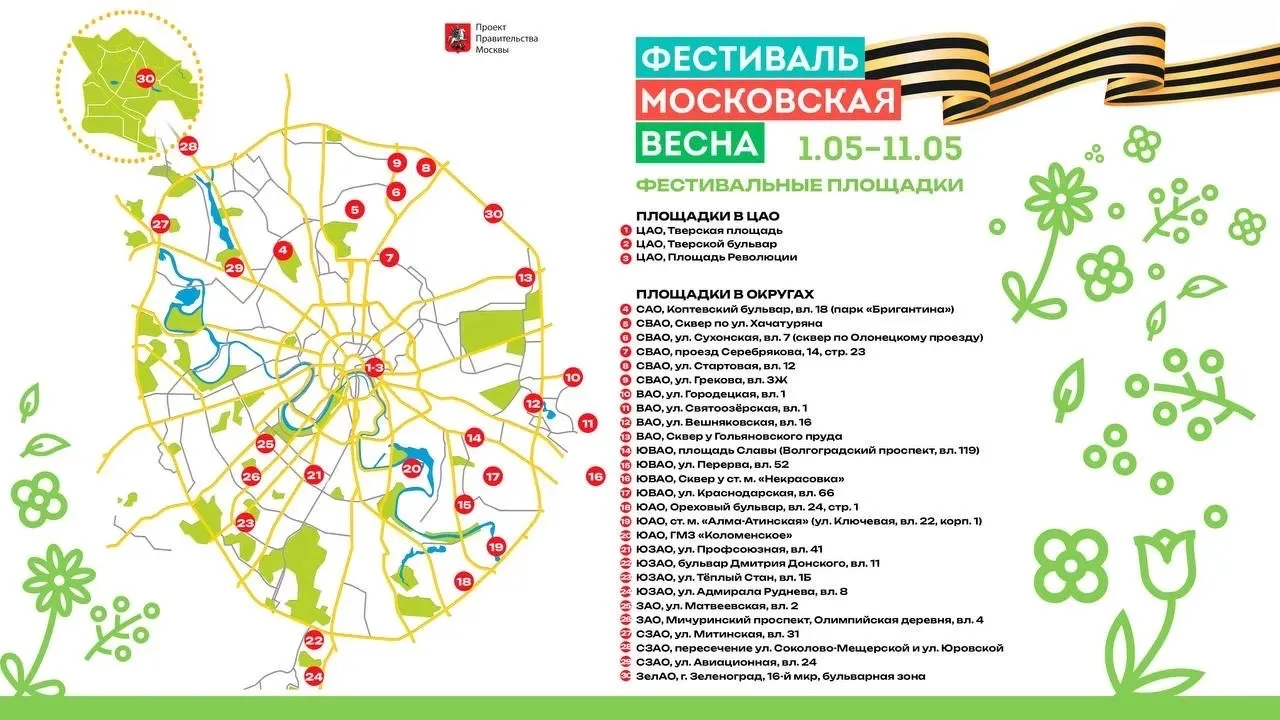 На западе Москвы проходит фестиваль «Московская весна»  🇷🇺 Он посвящён Дню Победы и Году единства на