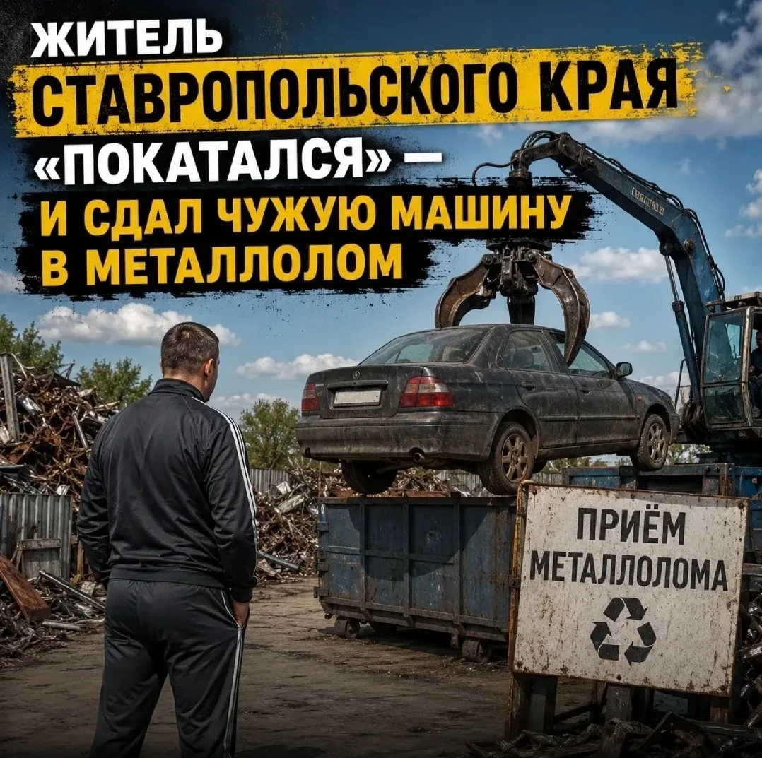 ⚡️ Житель Ставропольского края «Покатался» — и сдал чужую машину в металлолом

В Ставрополе полицейс