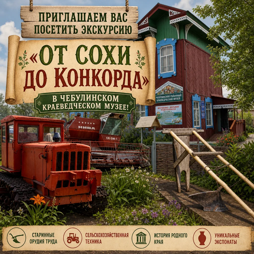 🚜 От сохи до Конкорда: Путешествие сквозь века в Чебулинском краеведческом музее!