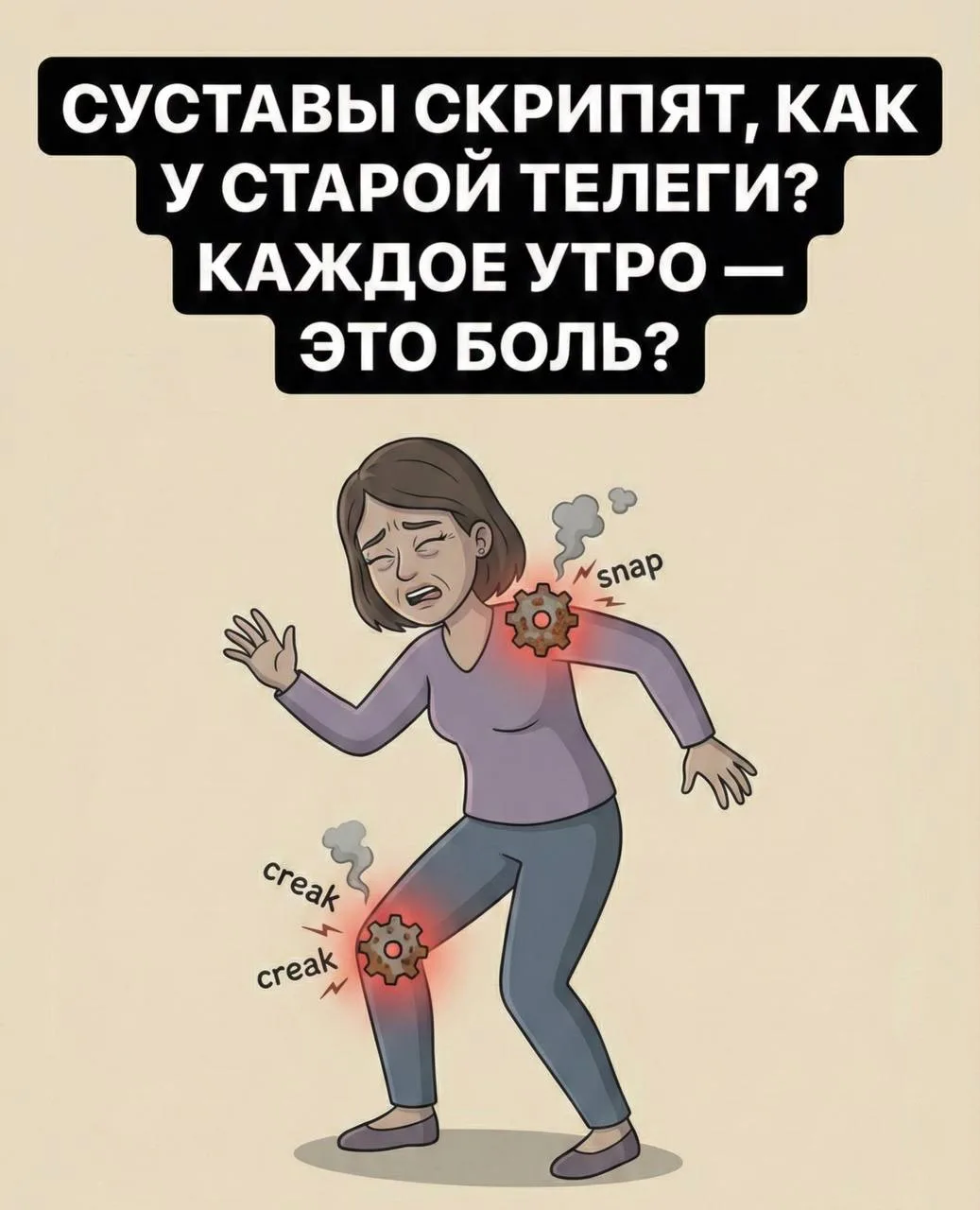 Хруст, скрип и боль по утрам: почему твое тело превращается в «ржавый механизм»?  Если вы чувствуете