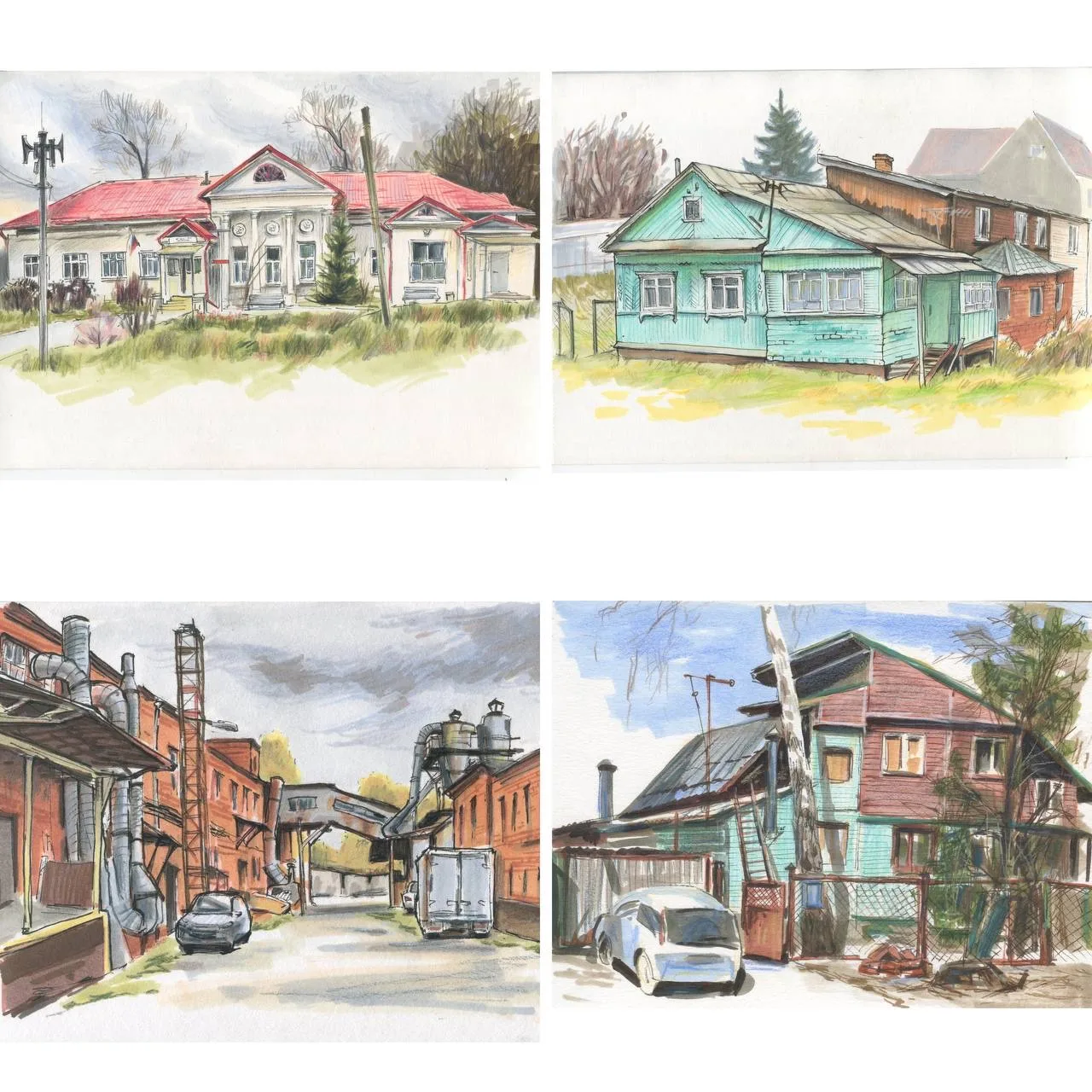 🎨 Художница Ирина Кикина создала подборку «Скетчи Пушкино». 

В ней архитектурные и природные зарис