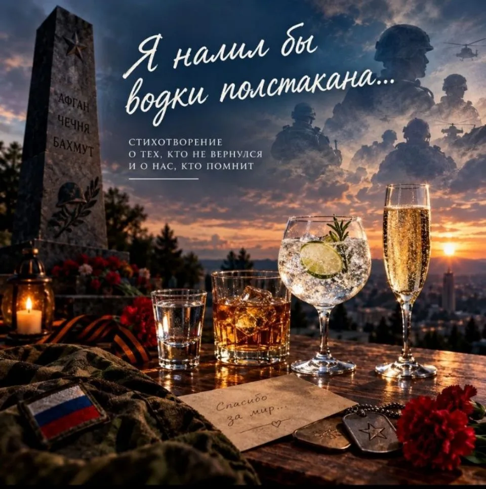 Я налил бы водки полстакана.