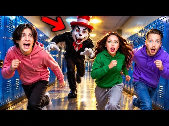 CAT IN THE HAT ИЩЕТ НАС В ШКОЛЕ! 😱 ПРЯТКИ В ROBLOX с Сашей ДАБЛ БАБЛ 😱