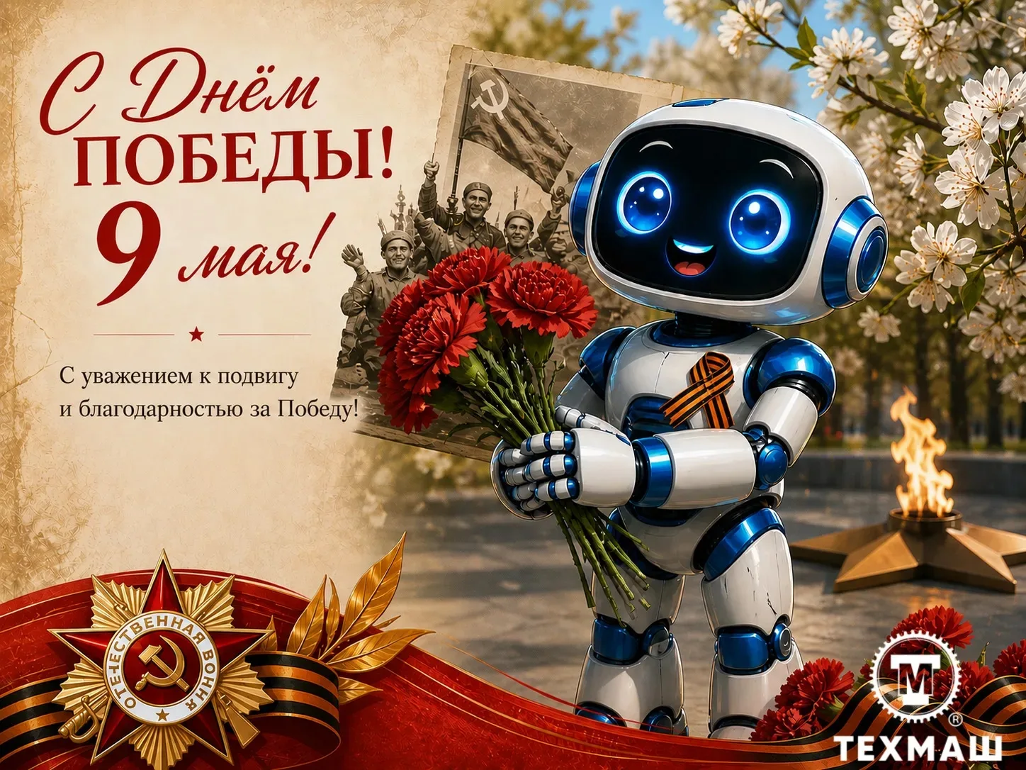 С 9 Мая! Мира, добра, крепкого здоровья и благополучия. Низкий поклон героям — за Побед...