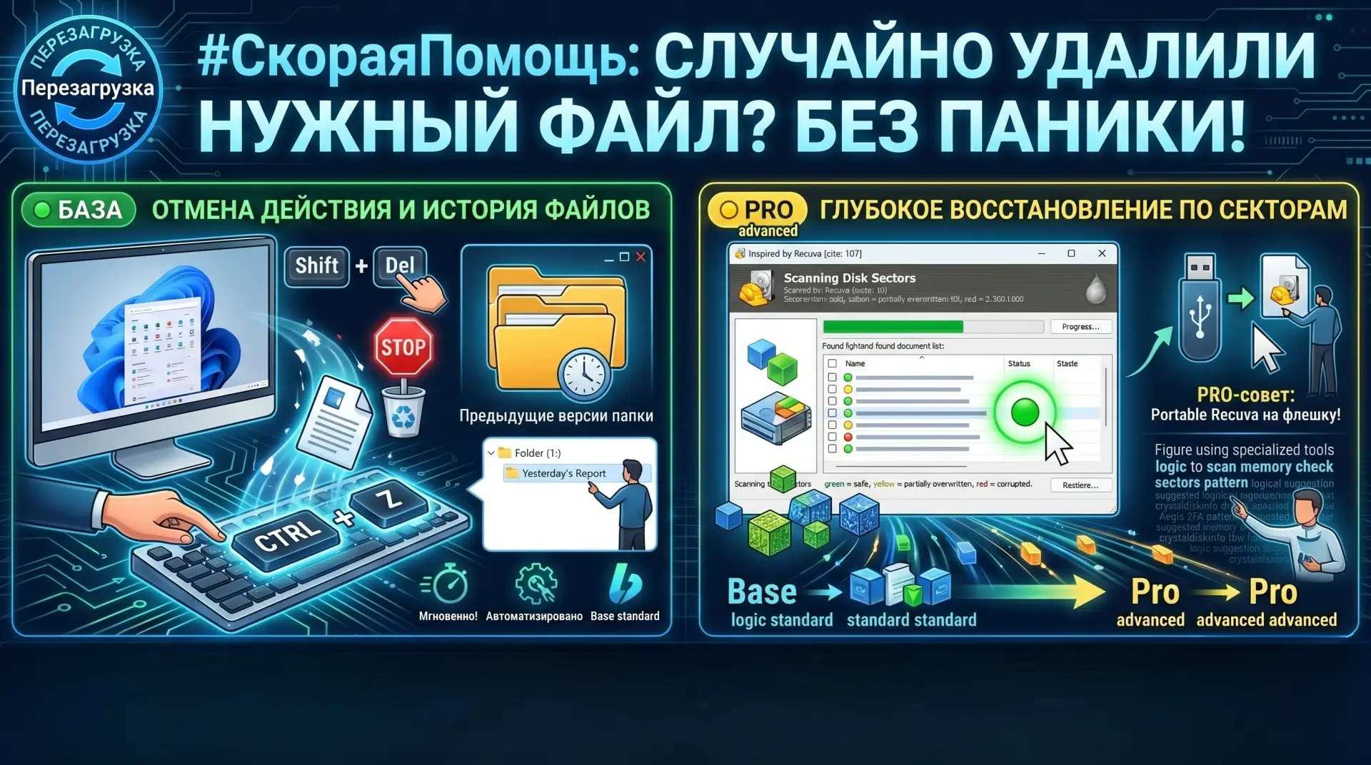🗑️ #СкораяПомощь: Случайно удалили нужный файл? Без паники!

Документ удален в обход Корзины (напри