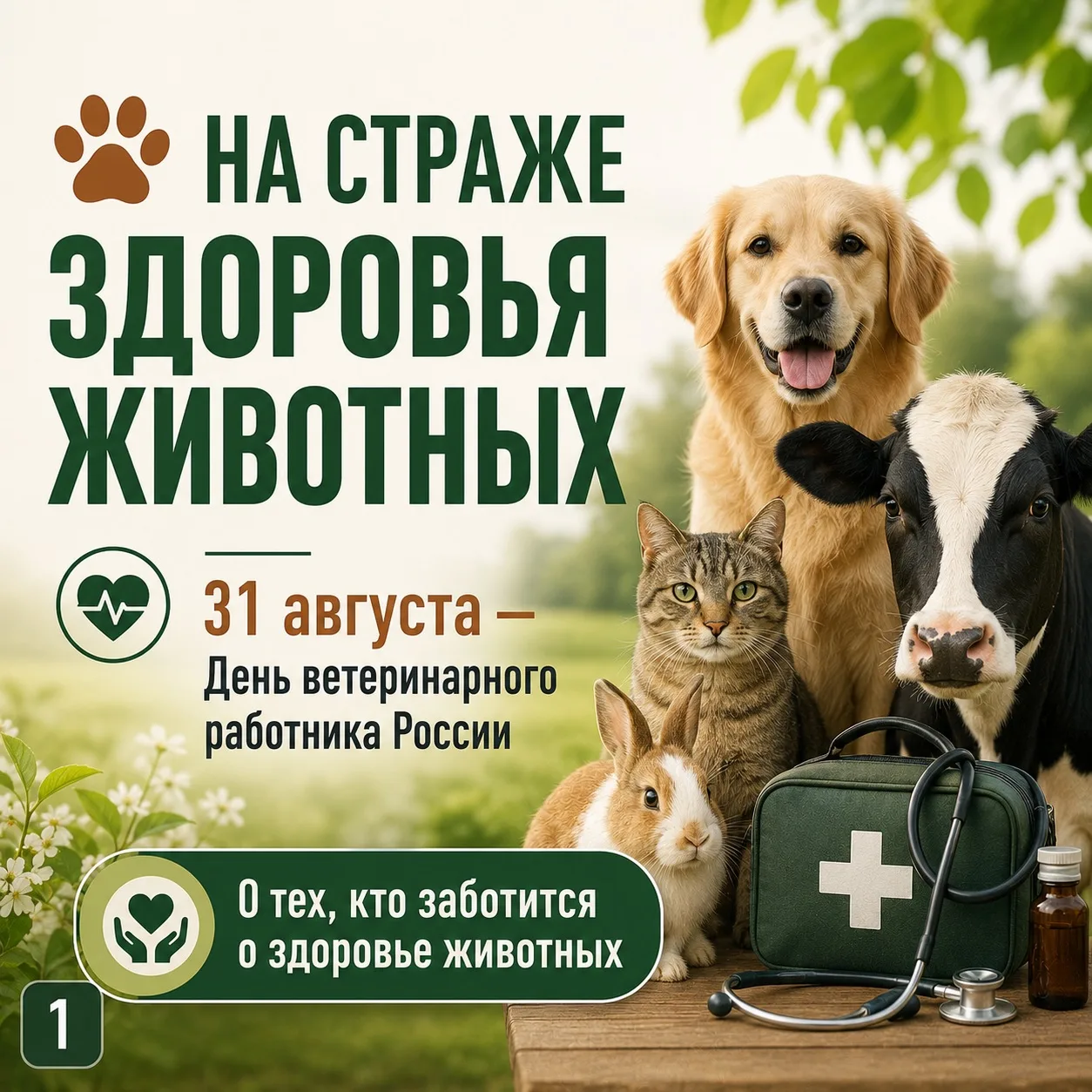 🐾 31 августа — День ветеринарного работника.