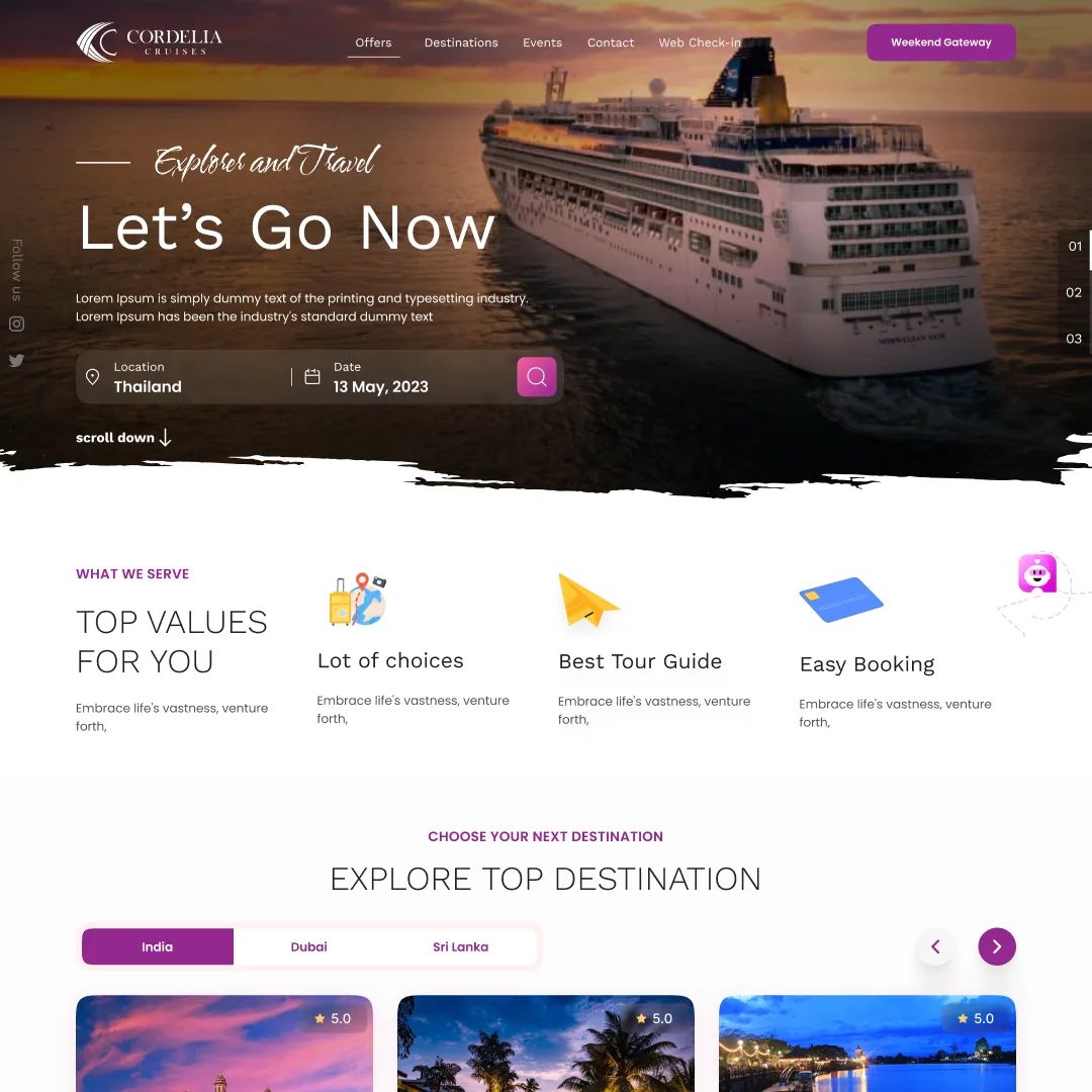 Landing page - Морские круизы