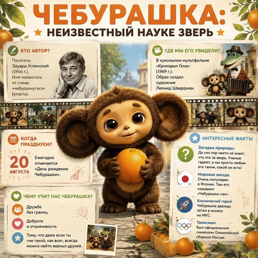Друзья! Сегодня мы хотим познакомить вас с самым удивительным и загадочным героем — Чеб...