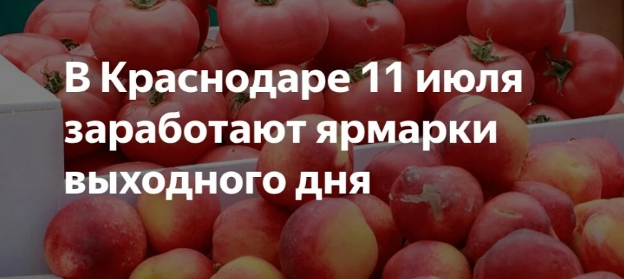 11 июля заработают ярмарки выходного дня