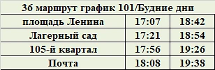 Уважаемые пассажиры! По маршруту 36 не будет следующего рейса: