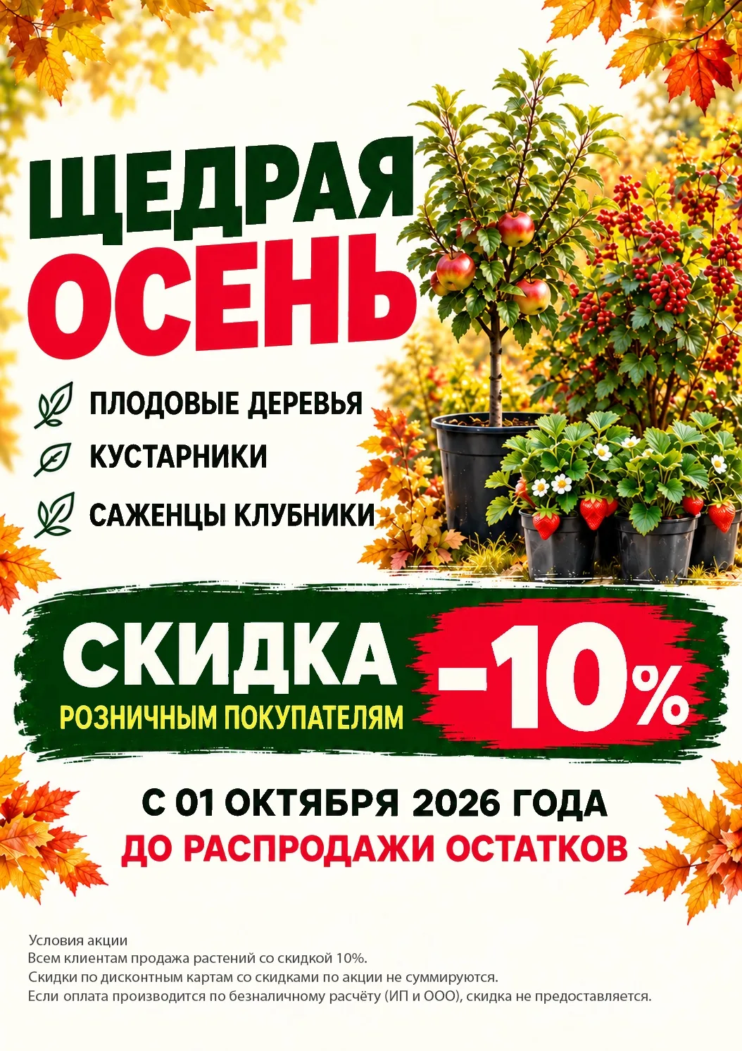 Наступил красивый и холодный октябрь!!!! Время новых приятных акций!!