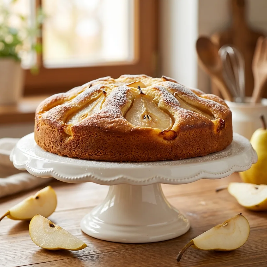 Шарлотка с грушами