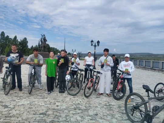 🚴‍♀Сотрудники Противотуберкулезного диспансера республики в строю велопробега "Вместе против наркот