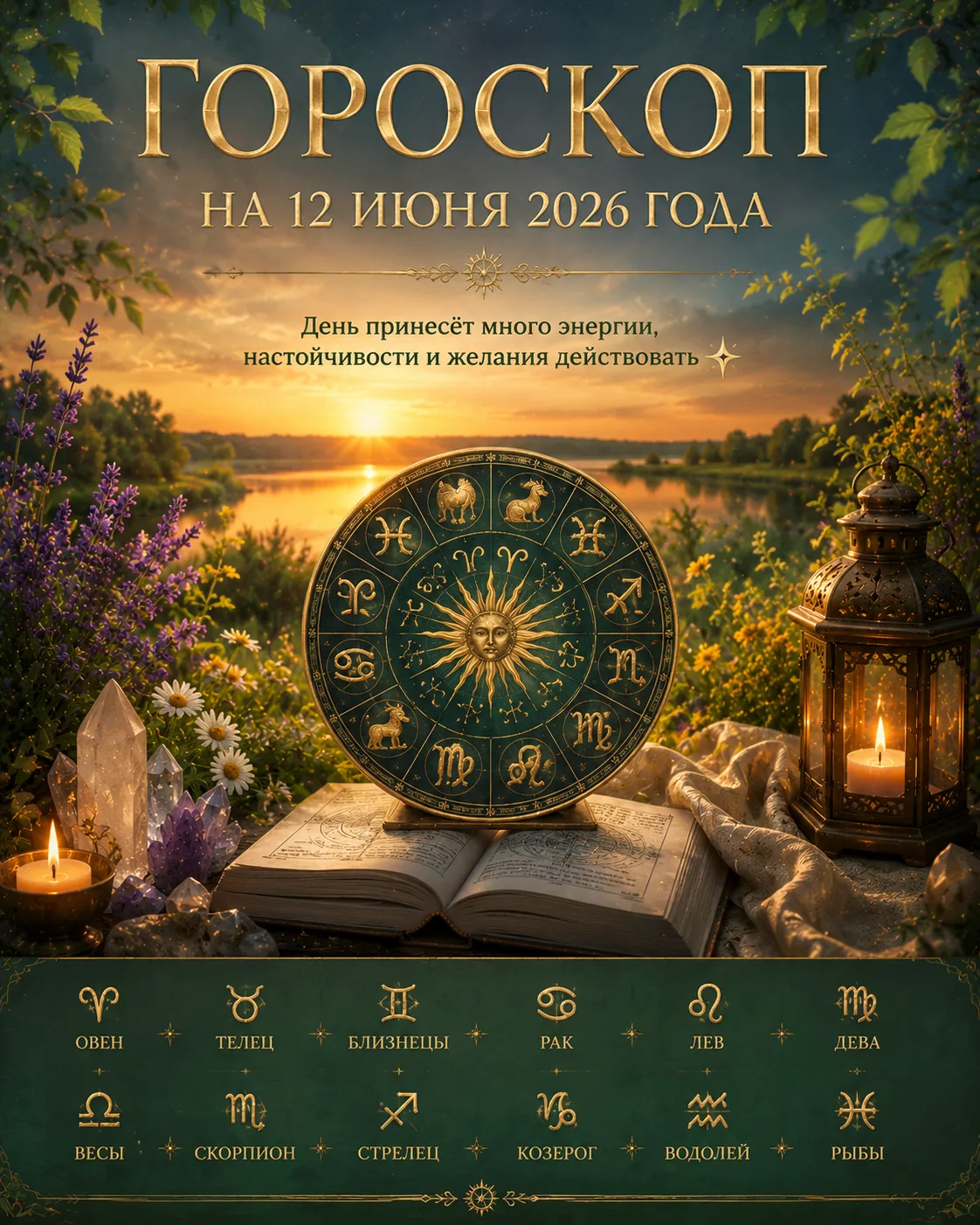 🌿✨ ГОРОСКОП НА 12 ИЮНЯ 2026 ГОДА ✨🌿

День принесёт много энергии, настойчивости и желания действов