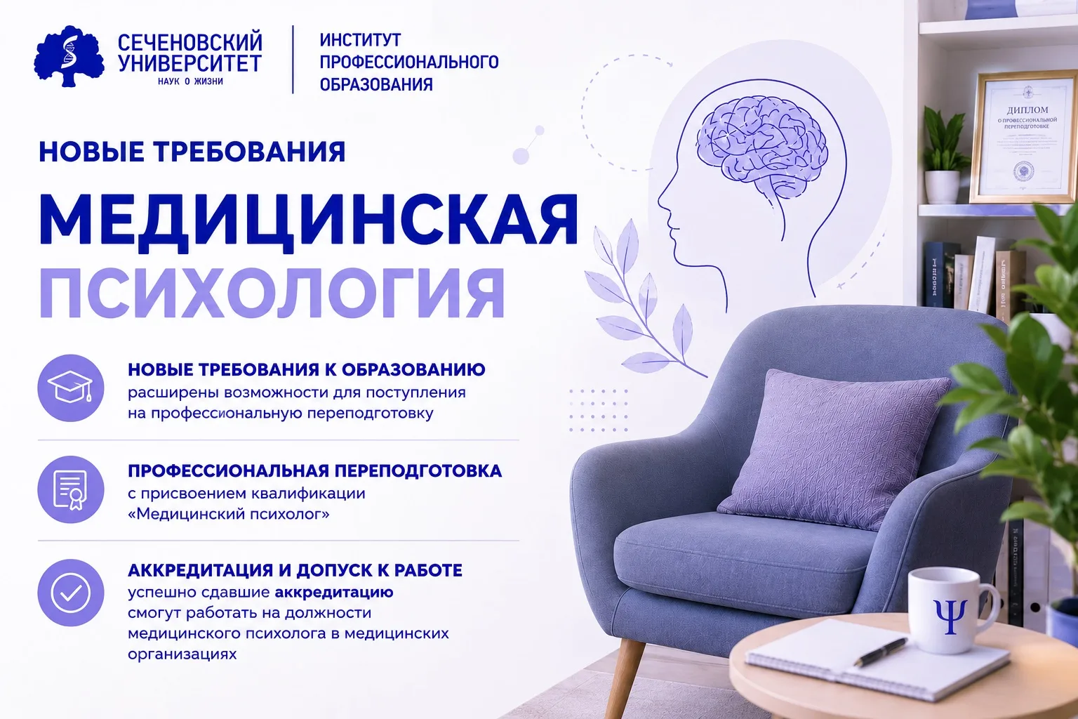 ‼️Новые требования Минздрава России к подготовке медицинских психологов: что изменится с 1 сентября 
