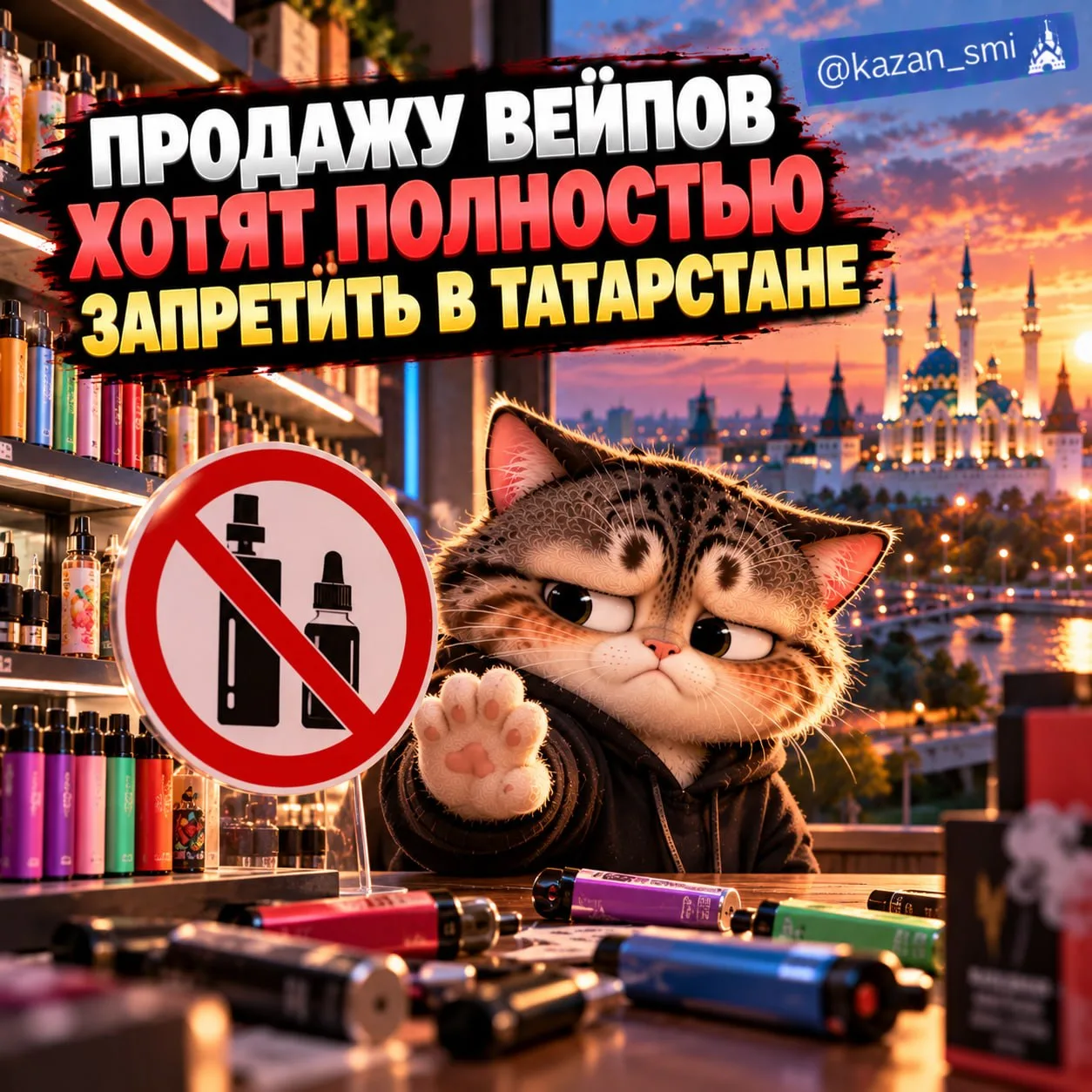 🗞 Продажу вейпов хотят полностью запретить в Татарстане
