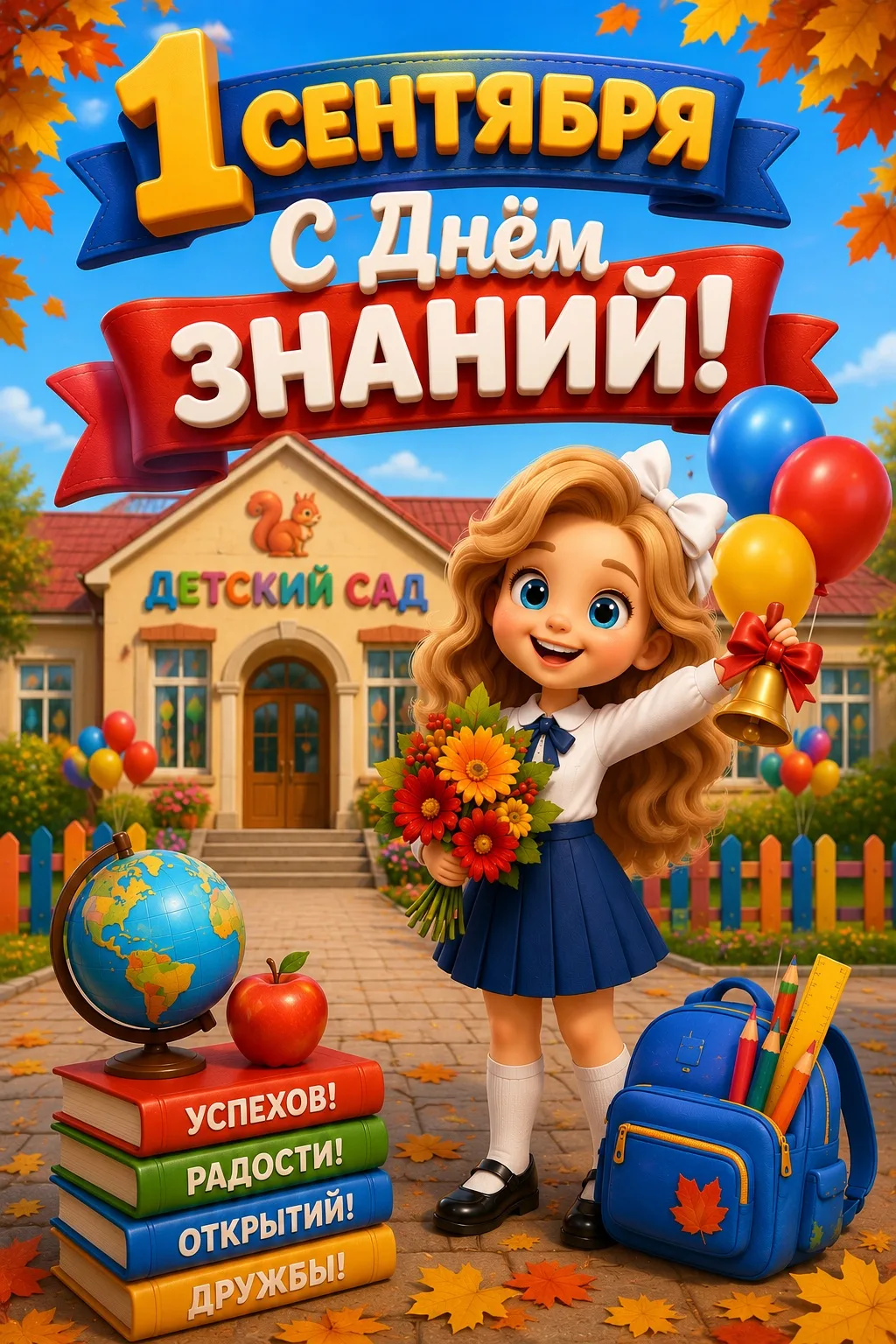 Сегодня 1 сентября — день,   когда улыбки и бантики наполняют этот мир!
