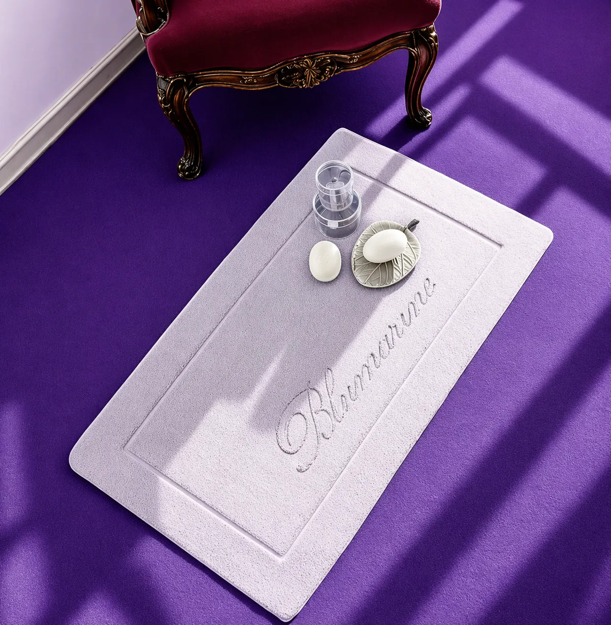 🩷BLUMARINE HOME COLLECTION BENESSERE — КОВРИК ДЛЯ ВАННОЙ С ЖАККАРДОВЫМ ЛОГОТИПОМ ✨